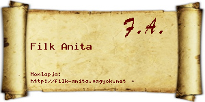 Filk Anita névjegykártya